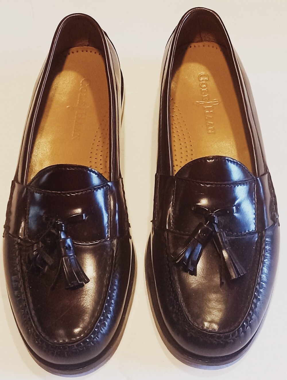 Cole Haan Mens Leather Pinch Handsewn Size 9D Merlot Loafers Dress Oxford.